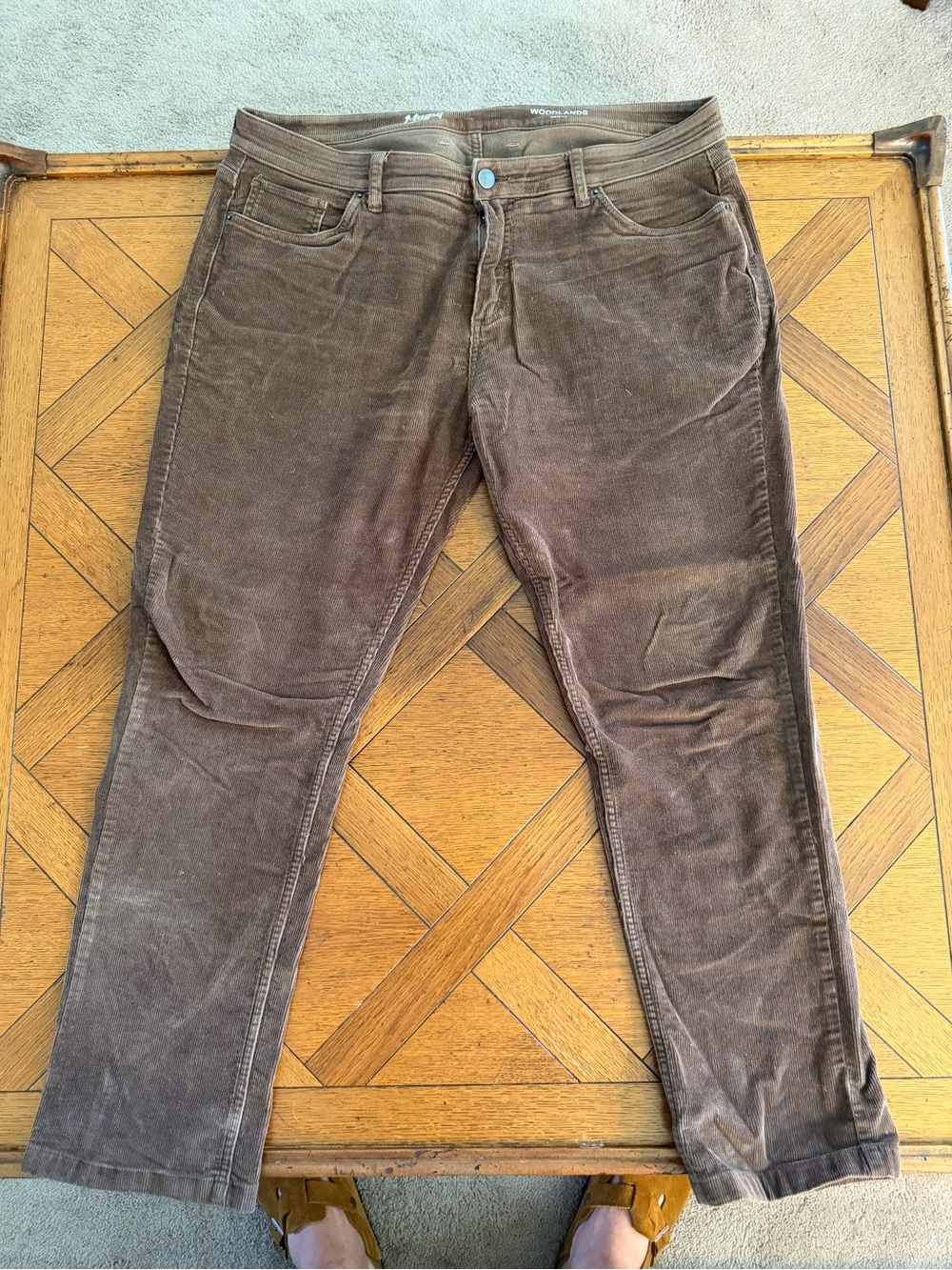 Mugsy Woodlands Men’s 38x32 Brown Stretch Corduroy Pants 30” Inseam